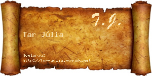 Tar Júlia névjegykártya